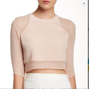 Elizabeth and James blush crop top silk L